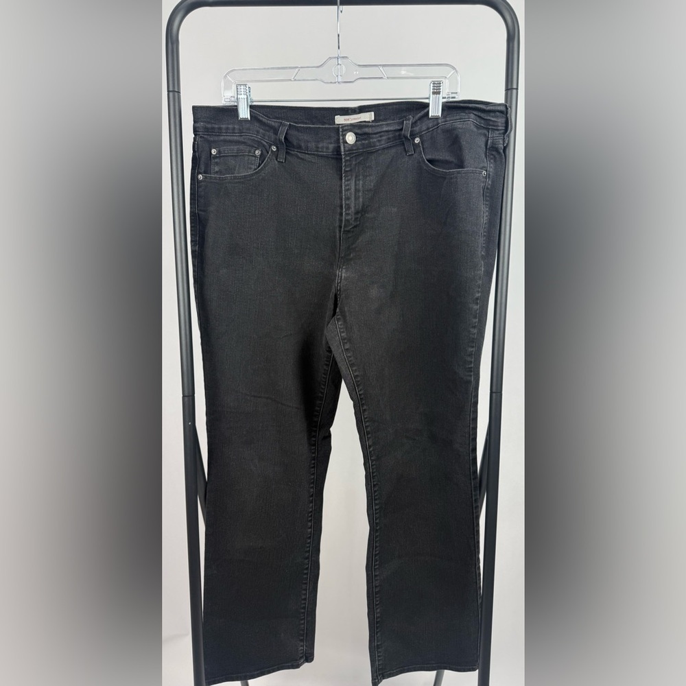 Levi’s 505 Straight Jeans Women’s W33 L30 Black Mid Rise Denim Classic - Picture 2 of 8